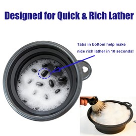 Ezcora Foldable Shaving Bowl, Silicone Shaving Soap Bowl for Shave Cream Soap, Shaving Cup for Wet Shave for Men Easy to Carry