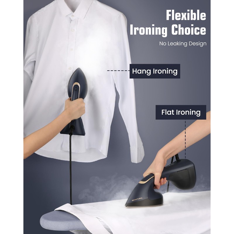 BEAUTURAL Steamer for Clothes, 2-in-1 Steam & Iron, 1200W Handheld