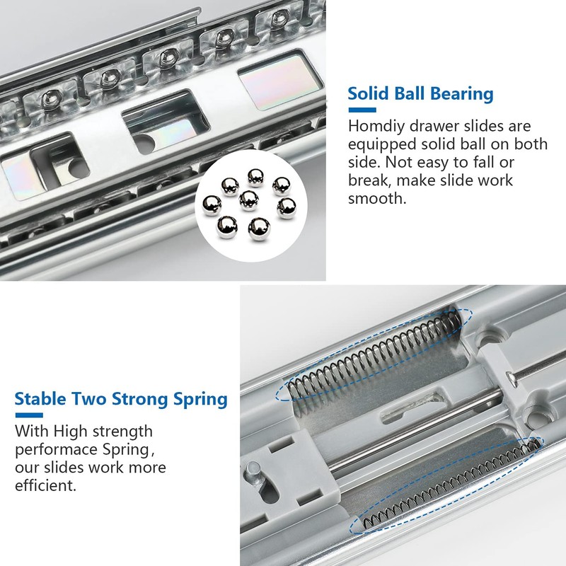 homdiy Soft Close Drawer Slides 22 Inch 2 Pairs -