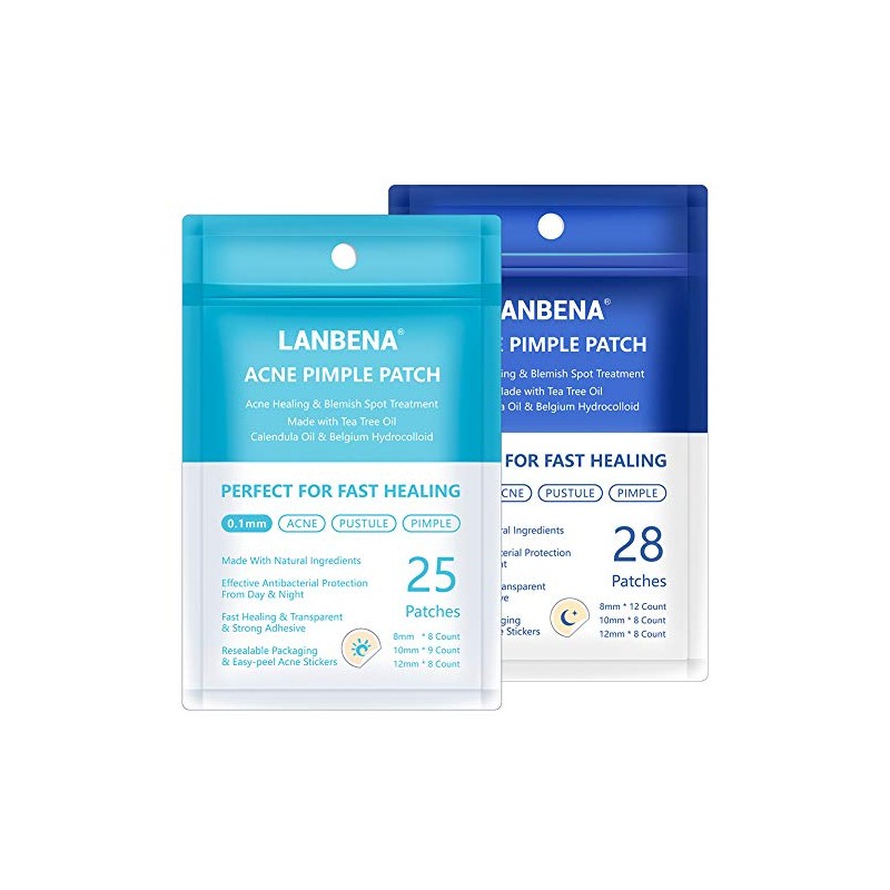 Lanbena Parches Anti Acne, Tratamiento Completo Día Y Noche