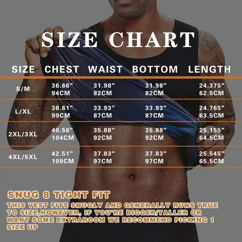 BODYSUNER Sauna Suit Sweat Vest Workout Tank Top for Men