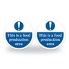 Set of 2 Food production area Kitchen Signs - 95mm