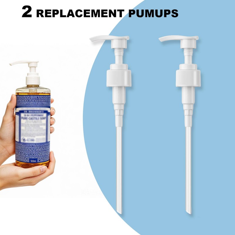 Soap Dispenser Pump Compatible with Dr. Bronner Soap, 32oz Bottles,