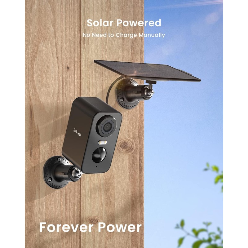 ieGeek Solar Security Cameras Wireless Outdoor Solar Panel, 2K WiFi
