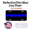 Thin Blue Line Reflective Metal License Plate