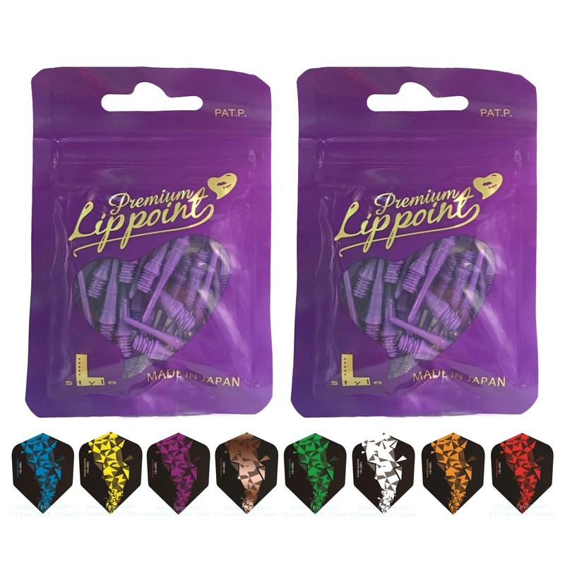 THOR-DARTS L-Style Dart Tips in Double Pack Flights (2 x
