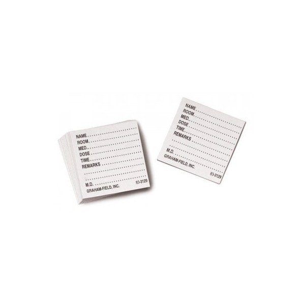 Grafco Medicine Dispenser Tray Cards, 1 1/2" x 1 3/4" White Pill Card, Pack of 500, 3129 W