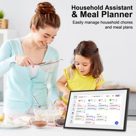 Fotocube 10.1" Digital Calendar Wall Planner Chore Charts and To Do List HD Smart Touch Screen Interactive display Desk Calender for Family Schedules Built-in Digital Photo Frame Function (White and Black, 10.1 inch)