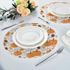 Thanksgiving Placemat Pumpkin Leaf Fall Autumn Round Placemats Set of
