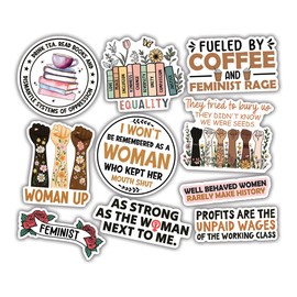 (10pcs) Feminist Sticker Pack, Empowering Vinyl Decals for Feminists, Activists, and Equality Supporters - Waterproof, UV-Resistant, for Laptop, Water Bottle, Journal, Notebook, Mirror, Phone Cases