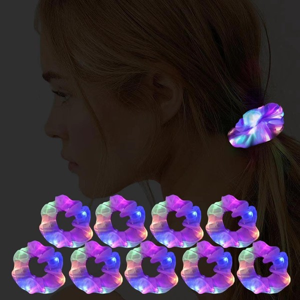 E-Kuker 9 Piezas De Gomas Para El Pelo Con Luz