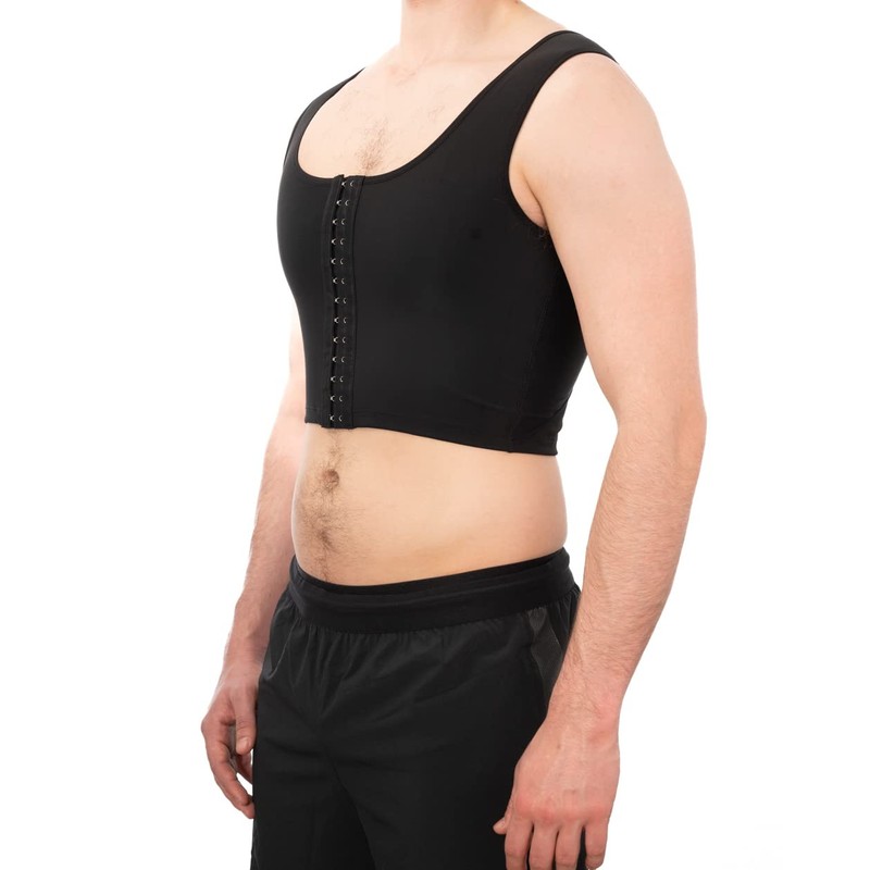 Compression Chest Binder, Post Surgery, Gynecomastia, F2M (L, Black)