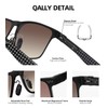 QALLY Carbon Fiber Polarized Sunglasses for Men Trendy Driving Sunglasses