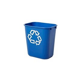 Rubbermaid Wastebasket Recycling Medium 28 Qt / 7 Gal Blue Deskside Trash/Garbage Container/Bin, for Home/Office/Under Desk