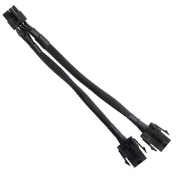 ELFJMZP Dual 6-pin female to 8-pin male GPU power switching cable for graphics card power conversion in desktop PCs - 22.5 cm/8.8 in