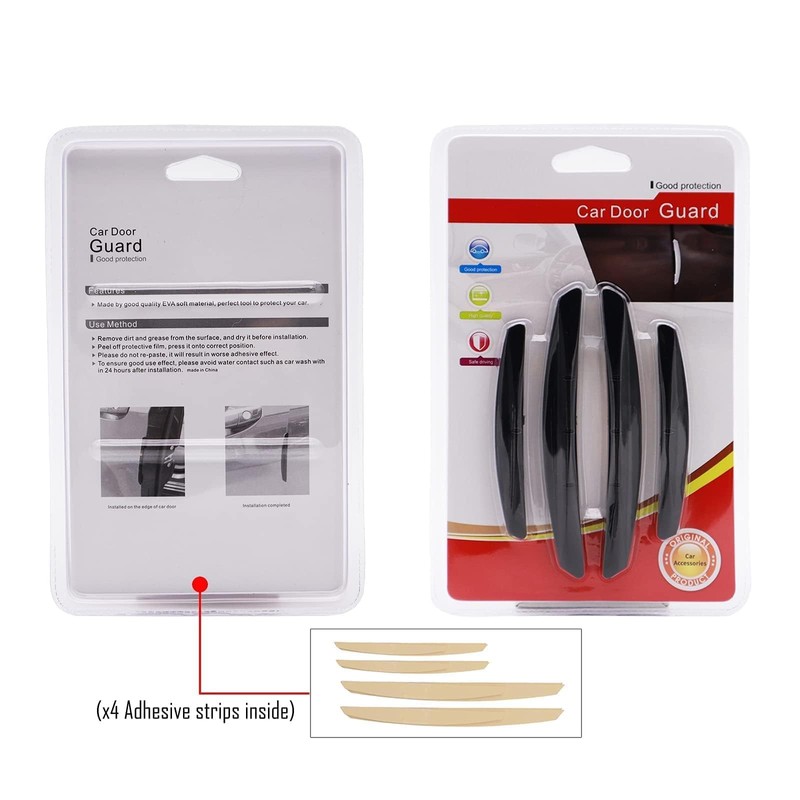 AUTOXBERT 4Pcs Car Door Edge Guards Moulding Trim Edge Anti-Collision