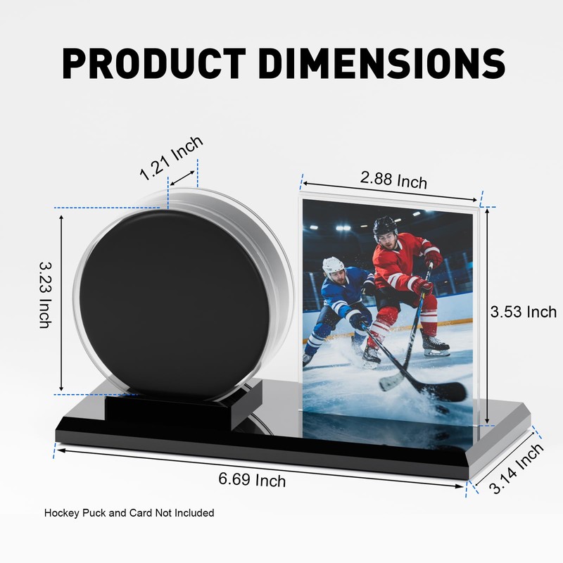 Card Archiver Hockey Puck Display Case, Acrylic Ball Ring &