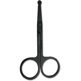 Stainless Steel Nose Hair Scissors with Rounded Safety Tip – Precision Facial Hair Trimming Scissor for Nose, Ears & Eyebrows – Professional Grooming Tool