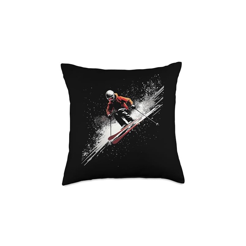 Freestyle Skier Throw Pillow