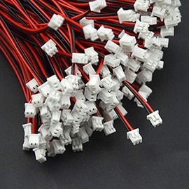 BGTXINGI 100PCS(50Pairs) 1.25 mm 2PIN Female and Male Connection Plug with Red Black Terminal Connector Wire Cable 5.9'' Compatible with JST Connector