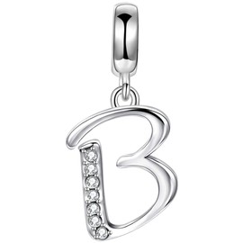 Lovans Sterling Silver DIY Charm Letter Initial A-Z Alphabet Dangle Beads Original Customization Bracelets Gifts