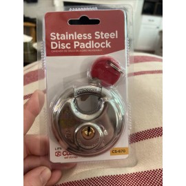 CubeSmart 2 3/4 Stainless Steel Disc Padlock CS-670  Storage Unit With Key