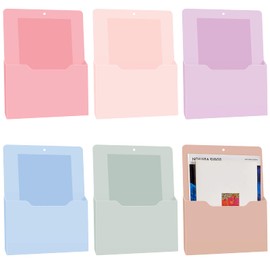 Fuutreo 6 Pcs Magnetic Wall File Organizer Magnetic Wall File Holder Refrigerator Magnetic Magazine Holder for Mail Letters Paper Teacher Office Supplies(Aesthetic Color)
