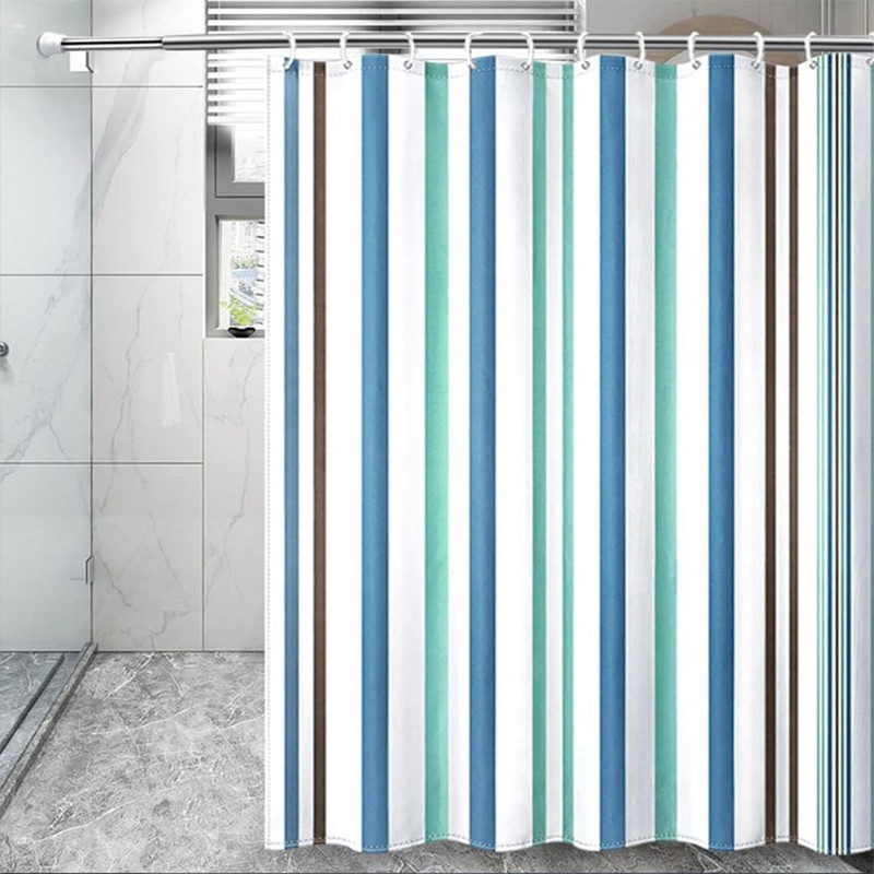 Cawtiuly Modern Linear Pattern Minimalist Shower Curtains Waterproof Washable Fabric