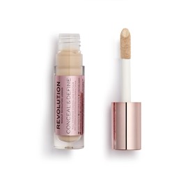 Makeup Revolution Conceal and Define Concealer, Full Coverage & Matte Finish, C3.5 for Fair/Light Skin Tones, Vegan & Cruelty-Free, 0.7 Fl Oz