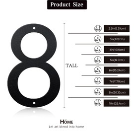 4 Inch House Numbers and Metal Letters for Outdoor Signs, House Numbers for Outside, Aluminum Address Letters and Numbers for Door, Mailbox, Garden, Perfect for Home or Office (Number 1)