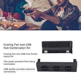 Bewinner Slim Game Console Cooling Fan and USB Hub Combo, 3 Mini Fans, 4 USB Ports, Quiet Design, Long Service Life