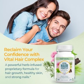 VITAL NUTRITIVE Vital Hair Complex – Biotin & Vitamin B Hair Vitamins for Women & Men – Hair Supplement Supports Healthy Hair, Skin & Nails – Hormone-