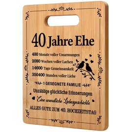 Joyvado Ruby Wedding Gifts, Romantic 40th Wedding Anniversary Gift, Bamboo Chopping Board to Celebrate Ruby Wedding Anniversary