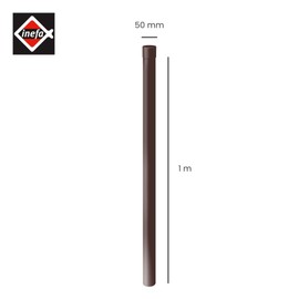 INEFA Downpipe 100 cm, PVC DN50 / 50 mm, Dark Brown, Rain Pipe Gutter Accessories, Easy Plug-In Installation, Made in Germany