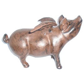 Flying Pig Rust Full Bodied Cast Iron Garden Decor