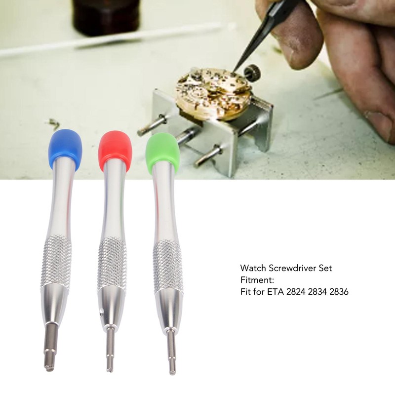 3pcs Watch Screwdriver Set Movement Stud Balance Watches Repair Tool
