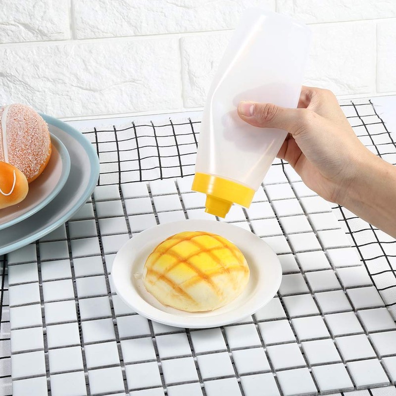 Alvinlite Squeeze Bottle, Reusable Condiment Dispenser Plastic 4 Holes Sauce