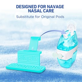 FireAnt FireAnt 100 Saline Packets and 12 Reusable Saline Pods Refills Set, Compatible with Navage Nasal Care - Includes 100 Count Salt Packets Sinus Rinse + 12 Pack Silicone Salt Pads Refill in White & Blue
