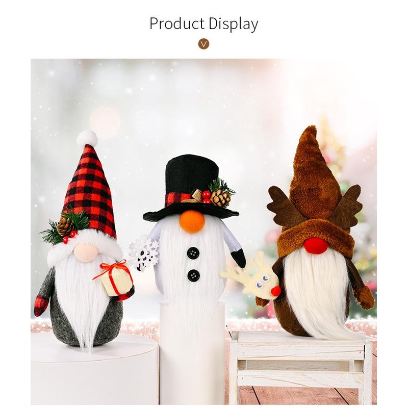 3 Pcs Christmas Gnomes Plush Doll Swedish Gnomes Christmas Decorations