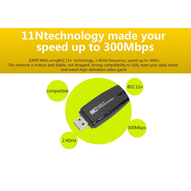 Wireless Network Card 300Mbps High Speed Small Size Portable WiFi
