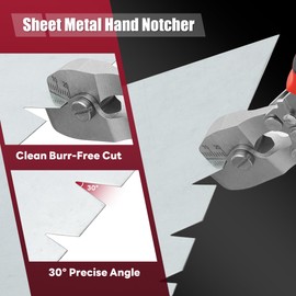 Sheet Metal Notcher - 30° V Notcher Cutting Tools, Professional Hand Notcher, HVAC Tool V Notcher for Sheet Metal and Ductwork, Precision Steel Tool with Safety Lock