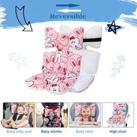 Baby Seat Pad Liner for Stroller–Soft and Breathable，3D Air Mesh Cotton Universal Baby Stroller Cushion(Pink Rabbit)
