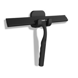 Shower Squeegee, 10 inch Black Silicone Squeegee Window Scraper for Bathroom, Glass Cleaning