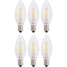 Creative Hobbies LED Replacement Light Bulbs for Electric Candle Lamps, Window Candles, Chandeliers - 7 Watt Equivalent Candelabra, Clear, Steady Burning, 120v 7w Bulb (6)