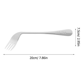 Ipetboom Stainless Steel Curved Angled Spoon and Fork Set, Adaptive Utensils Right Handed Offset Spoon Fork Self Feeding Cutlery for Adults Elderly