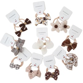 Pack of 20 Baby Hair Scrunchies, Hair Bobbles for Children, Girls, 3.5 cm / 1.37 inches, Elastic, Bow Headband, Ponytail Holder, Hair Accessories for Girls, Children, Toddlers, Baby