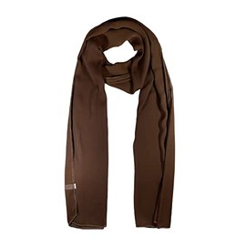 WESTEND CHOICE Crepe Chiffon Scarf Ladies Neck Wrap Women Scarves Crinkle Chiffon Scarf Stole Shawl women's scarves & wraps 150x47 cm (Dark brown)