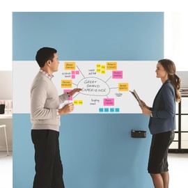 FreeNook White Board Paper with 2 Markers, Dry Erase Contact Paper, Peel and Stick Whiteboard Sticker, Self-Adhesive White Board Roll Wallpaper for Office Work/Home/Drawing (17.7"×78.7")