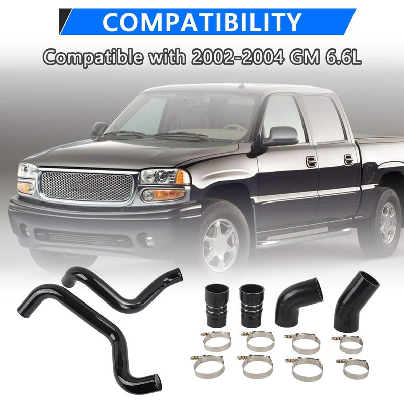 SSN 3" Aluminum Intercooler Pipe &Boot Kit Compatible with 2002