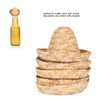 5Pcs Mini Sombrero Straw Hats 3.7in Diameter Retro Simple Style